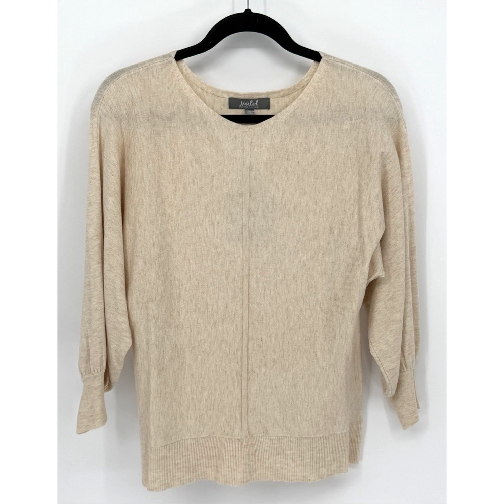 Marled Reunited Clothing XS‎ Beige Dolman Sleeve Rayon/Nylon Soft Chic NWT